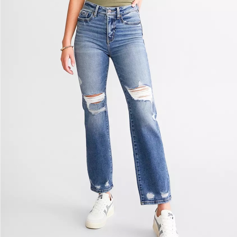 Buckle Black cropped straight